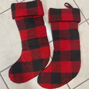Buffalo Plaid Christmas Stockings - two